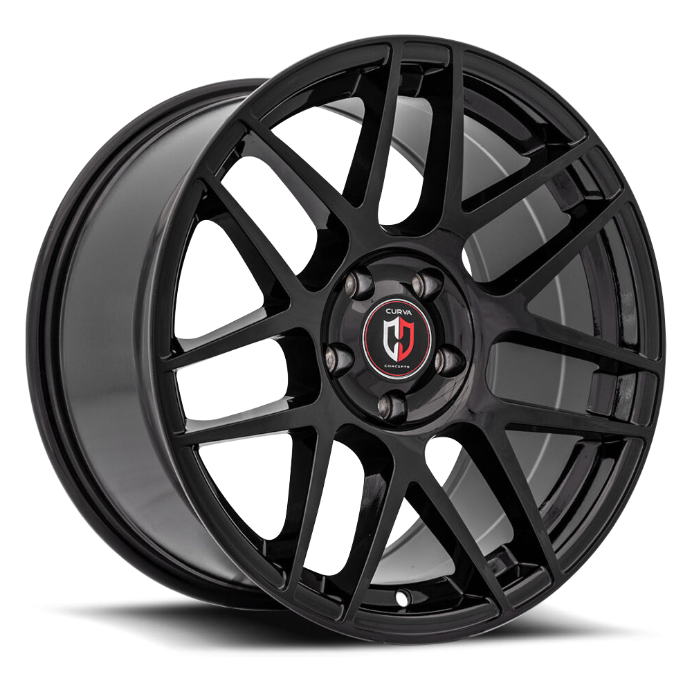 Curva Concepts C300 BLK 22x10.5 +45 5x130mm 71.5mm Gloss Black