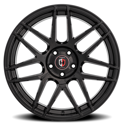 Curva Concepts C300 BLK 18x8.5 +35 5x108mm 73.1mm Gloss Black