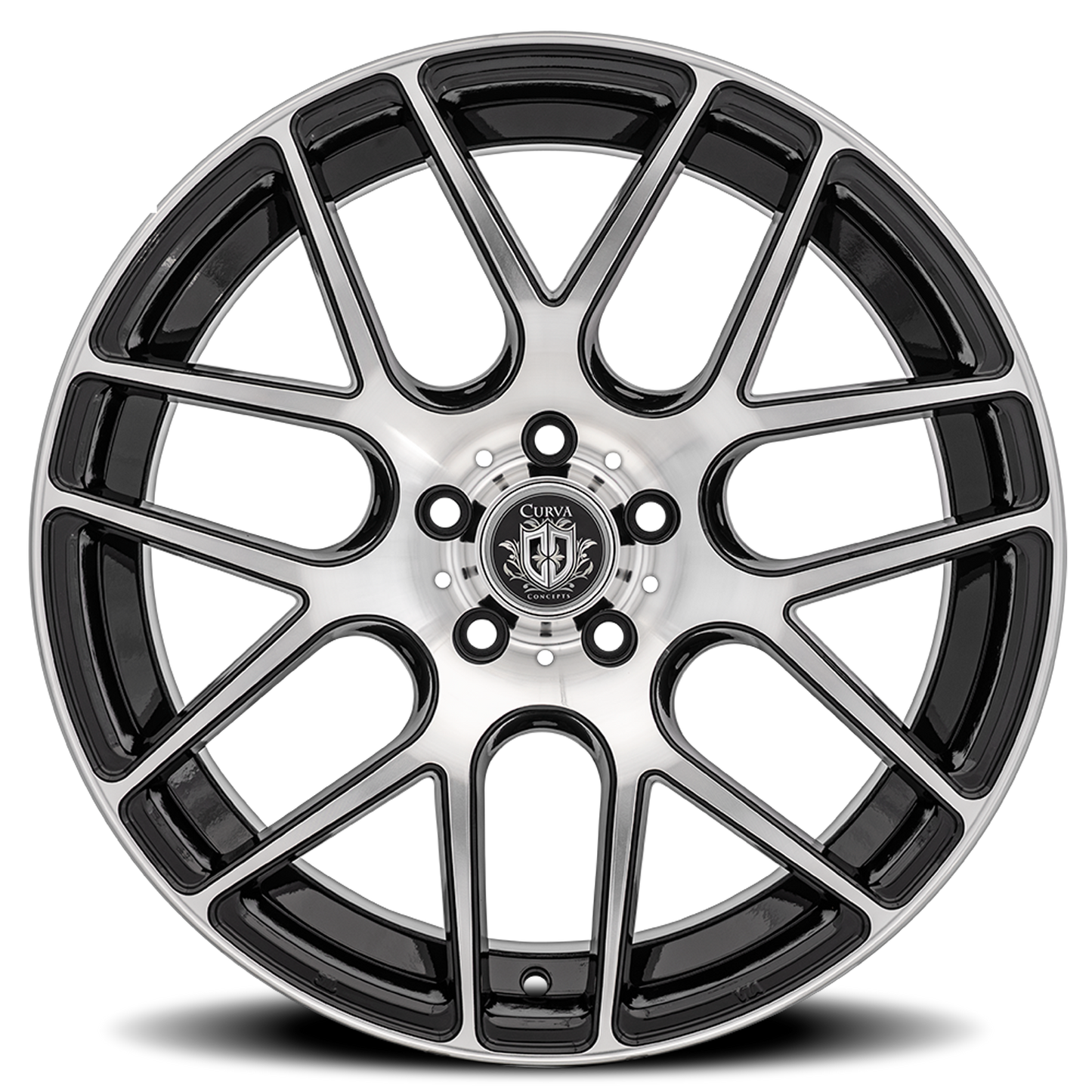 Curva Concepts C7 BMF 18x8 +35 5x120mm 72.6mm Gloss Black Machined Face