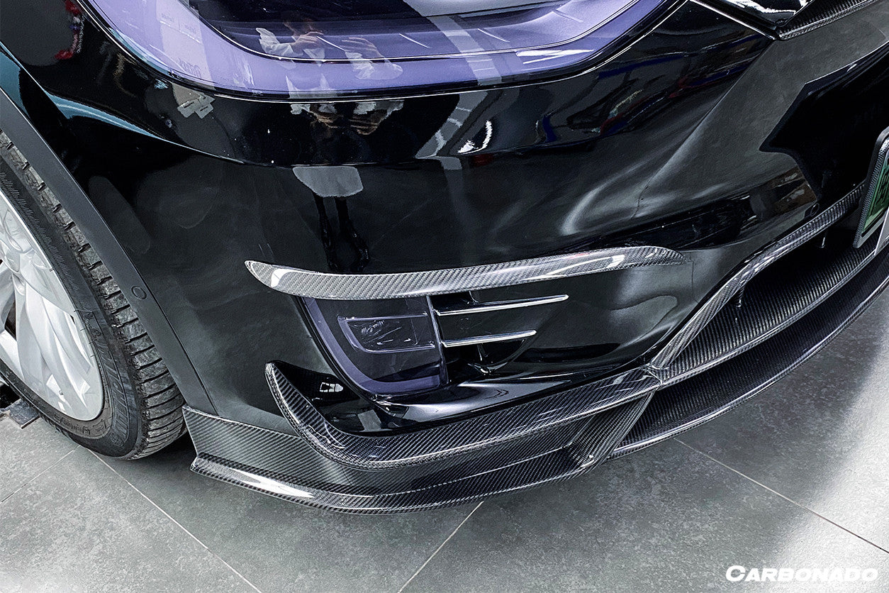 2016-2021 Tesla X SUV RZS Style Carbon Fiber Front Canards - Carbonado