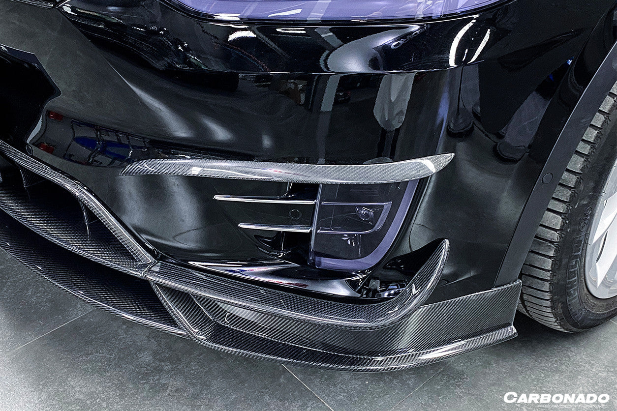 2016-2021 Tesla X SUV RZS Style Carbon Fiber Front Canards - Carbonado