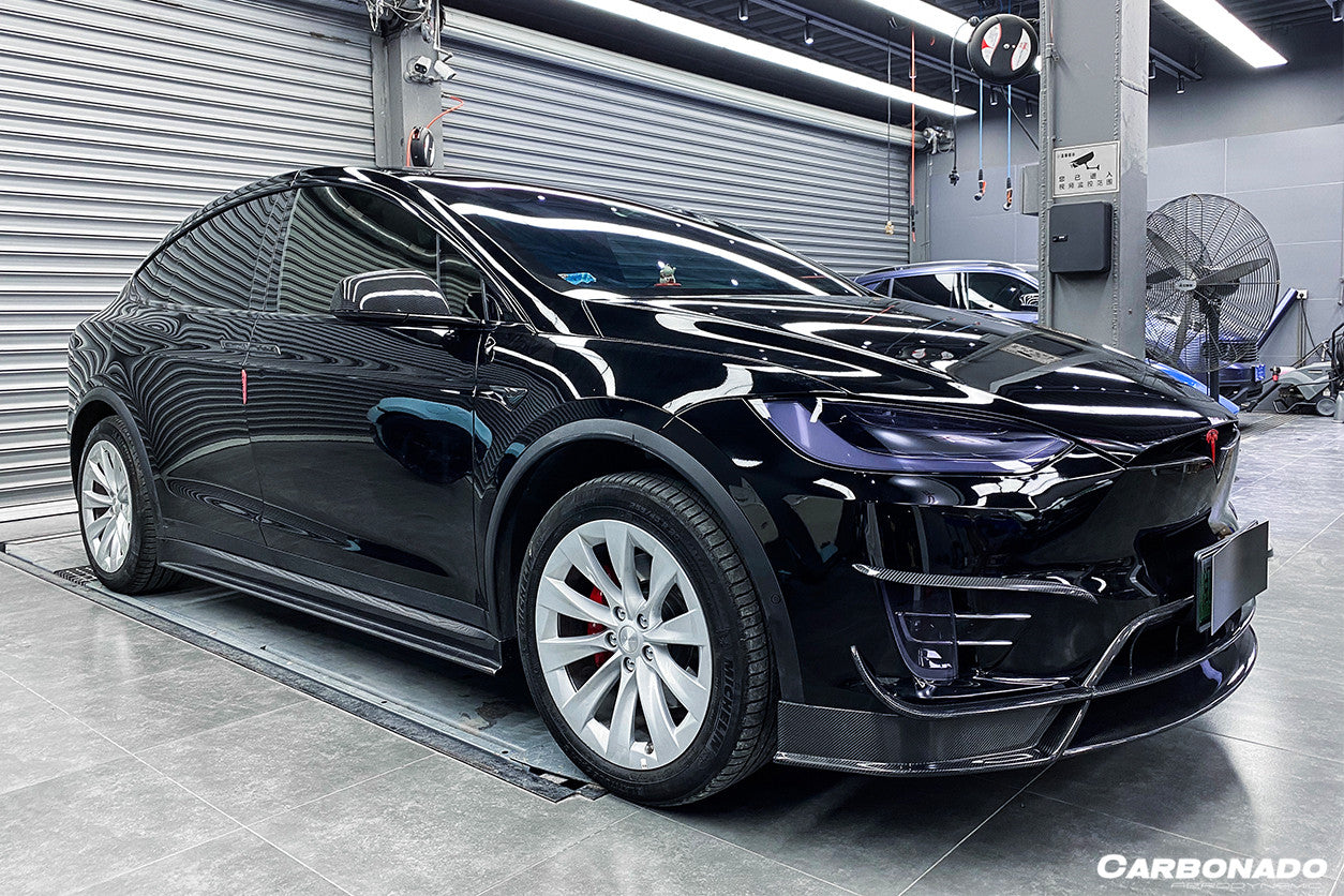 2016-2021 Tesla X SUV RZS Style Carbon Fiber Front Canards - Carbonado