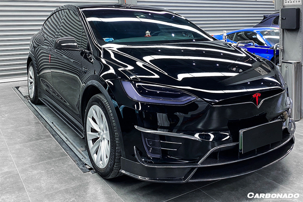 2016-2021 Tesla X SUV RZS Style Carbon Fiber Front Lip - Carbonado