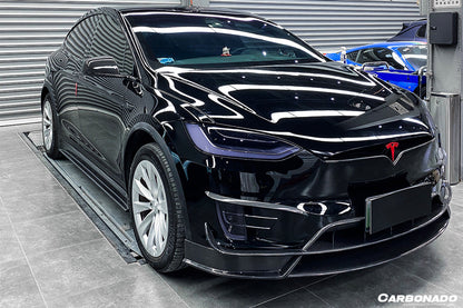 2016-2021 Tesla X SUV RZS Style Carbon Fiber Front Lip - Carbonado