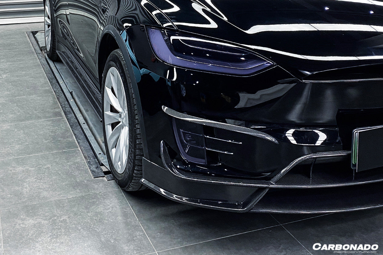 2016-2021 Tesla X SUV RZS Style Carbon Fiber Front Canards - Carbonado