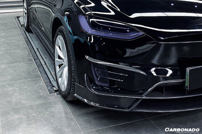 2016-2021 Tesla X SUV RZS Style Carbon Fiber Front Canards - Carbonado