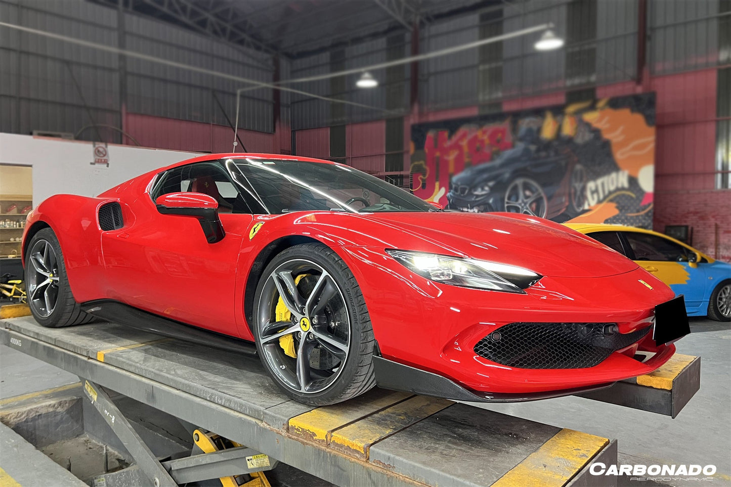 2022-UP Ferrari 296 GTB AF Style Dry Carbon Fiber Front Lip Splitter