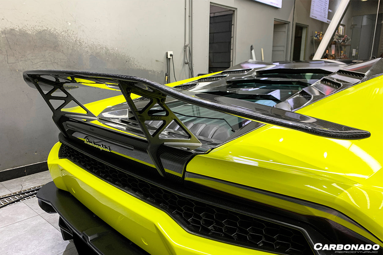 2015-2020 Lamborghini Huracan LP610/LP580 DC Style Carbon Fiber Trunk Spoiler w/ Base - Carbonado