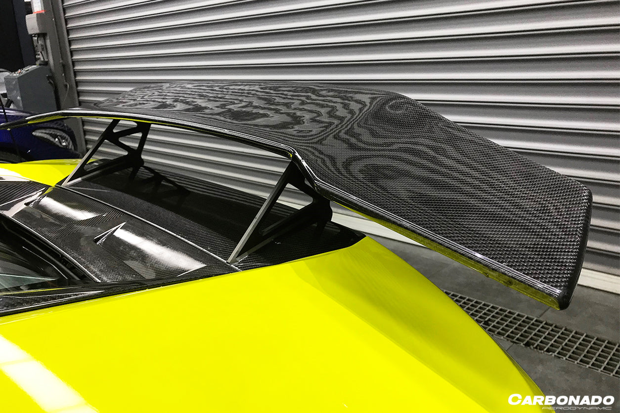 2015-2020 Lamborghini Huracan LP610/LP580 DC Style Carbon Fiber Trunk Spoiler w/ Base - Carbonado