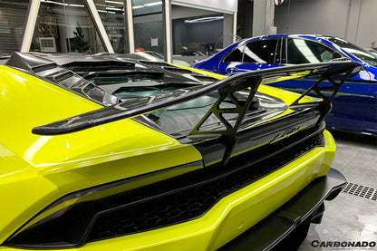 2015-2020 Lamborghini Huracan LP610/LP580 DC Style Carbon Fiber Trunk Spoiler w/ Base - Carbonado