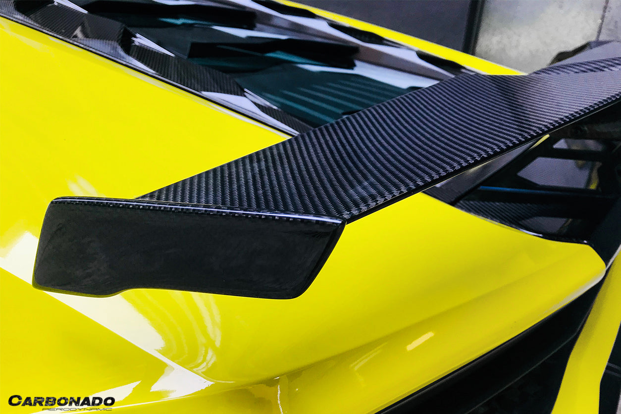 2015-2020 Lamborghini Huracan LP610/LP580 MD Style Carbon Fiber Trunk Spoiler w/ Base - Carbonado