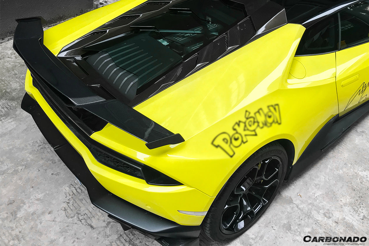 2015-2020 Lamborghini Huracan LP610/LP580 MD Style Carbon Fiber Trunk Spoiler w/ Base - Carbonado