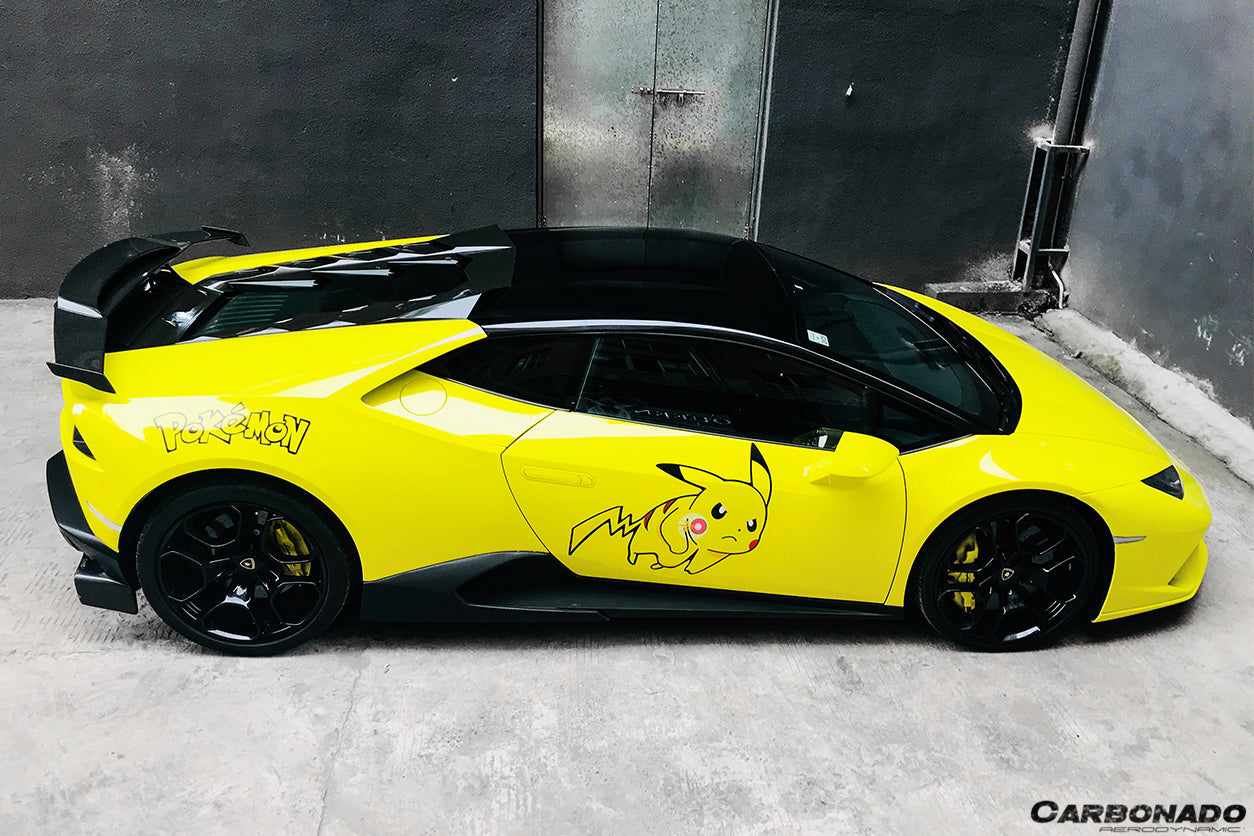2015-2020 Lamborghini Huracan LP610/LP580 MD Style Carbon Fiber Trunk Spoiler w/ Base - Carbonado