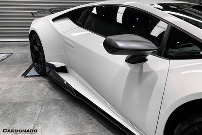 2015-2020 Lamborghini Huracan LP610/LP580 MD Style Carbon Fiber Side Skirts - Carbonado