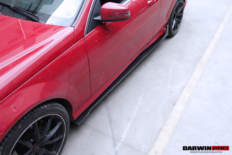 2012-2014 Mercedes Benz W204 C Class Coupe DP Style Carbon Fiber Side Skirts Under Board - DarwinPRO Aerodynamics