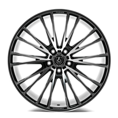 AXE WHEELS CF2 BLACK AND POLISHED FACE 22 (22x9 / 22x10.5) 5x108 (Staggered Set of 4)