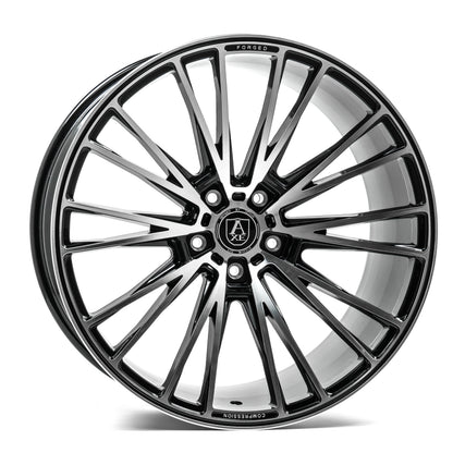 AXE WHEELS CF2 BLACK AND POLISHED FACE 22x9 ET35 5x127 (Square Set of 4)