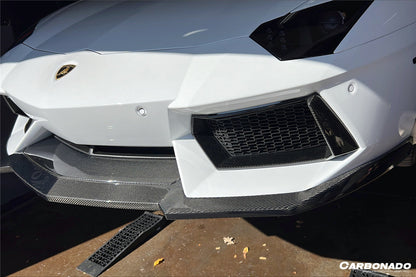 2011-2016 Lamborghini Aventador LP700 Coupe/Roadster DC Style Carbon Fiber Front Lip - Carbonado