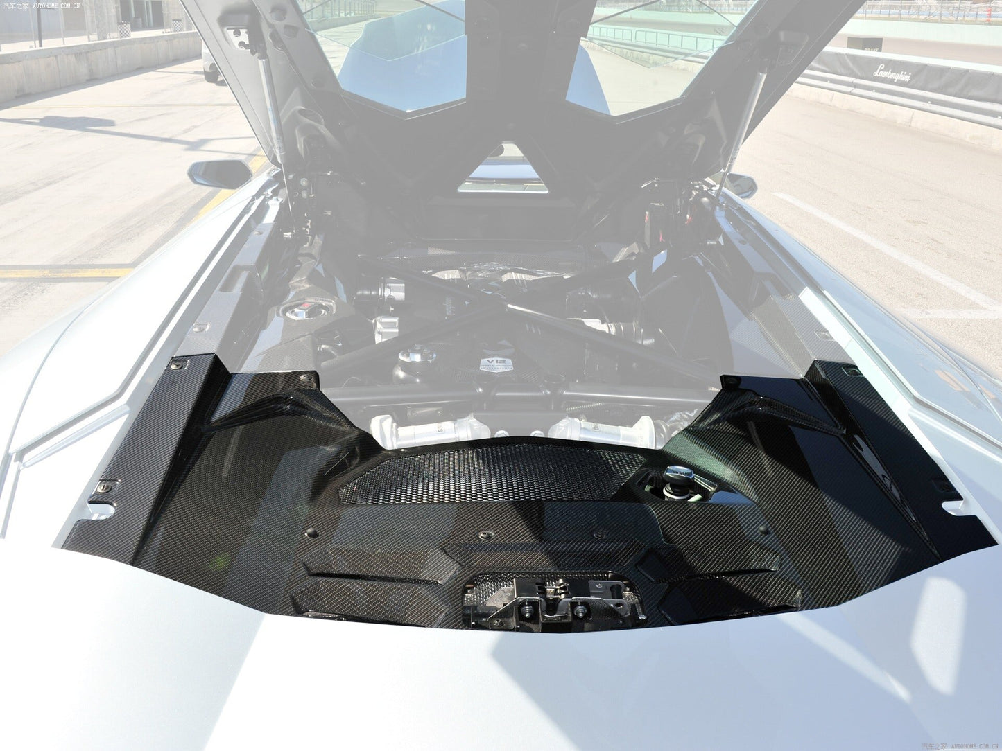 2011-2016 Lamborghini Aventador LP700 Coupe Carbon Fiber Engine Bay Trim Cover Rear Replacement