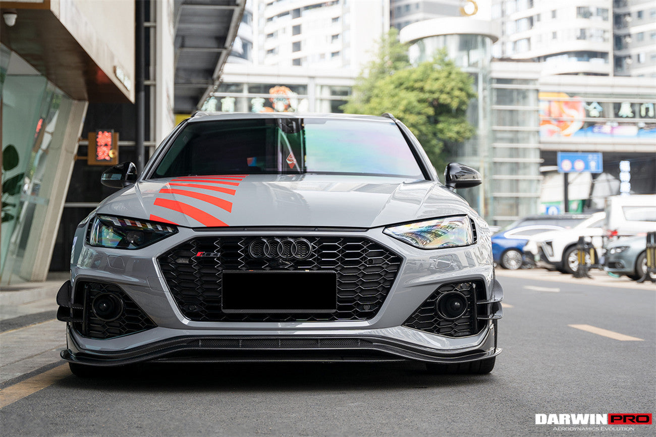 2020-2022 Audi RS4 B9.5 BKSS Style Carbon Fiber Front Bumper Canards - DarwinPRO Aerodynamics