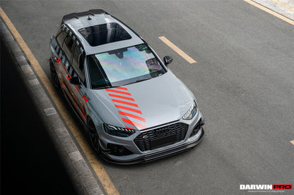 2020-2022 Audi RS4 B9.5 BKSS Style Carbon Fiber Front Bumper Canards - DarwinPRO Aerodynamics