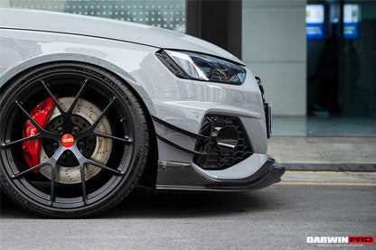 2020-2022 Audi RS4 B9.5 BKSS Style Carbon Fiber Front Bumper Canards - DarwinPRO Aerodynamics