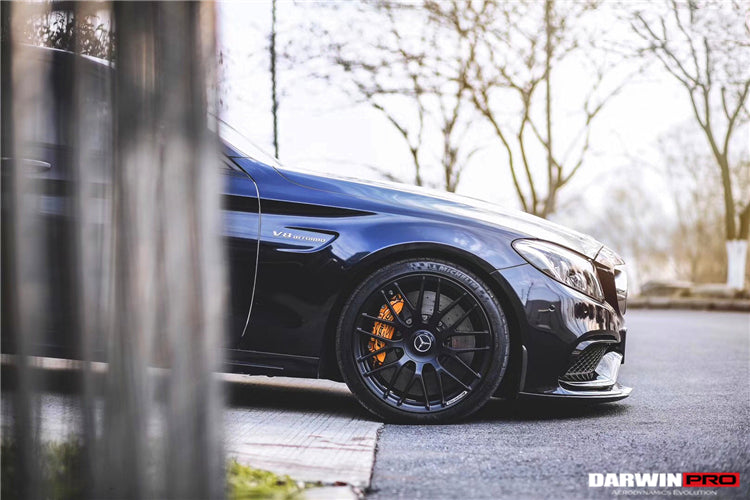 2015-2021 Mercedes Benz W205 C63/S AMG Sedan BKSS Style Carbon Fiber Front Lip - DarwinPRO Aerodynamics