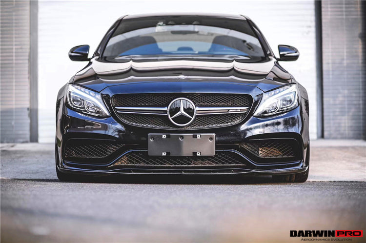 2015-2021 Mercedes Benz W205 C63/S AMG Sedan BKSS Style Carbon Fiber Front Lip - DarwinPRO Aerodynamics