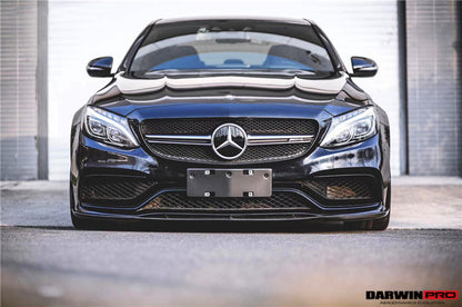 2015-2021 Mercedes Benz W205 C63/S AMG Sedan BKSS Style Carbon Fiber Front Lip - DarwinPRO Aerodynamics