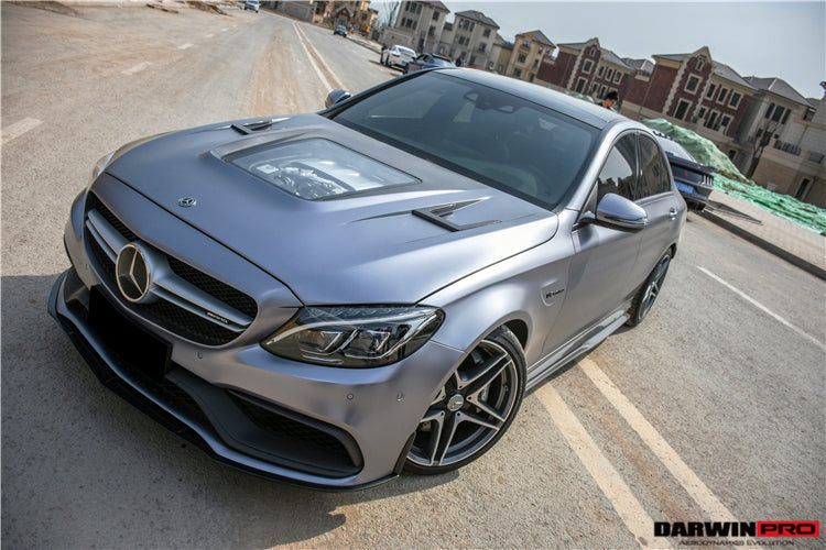 2015-2021 Mercedes Benz W205 C63/S AMG Sedan BKSS Style Carbon Fiber Front Lip - DarwinPRO Aerodynamics