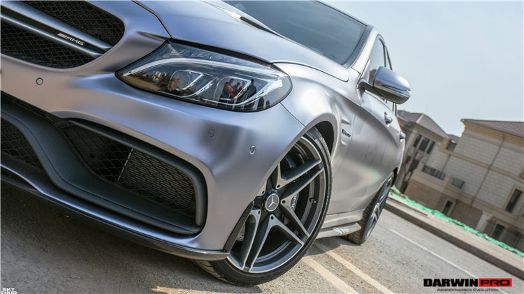 2015-2021 Mercedes Benz W205 C63/S AMG Sedan BKSS Style Carbon Fiber Front Lip - DarwinPRO Aerodynamics