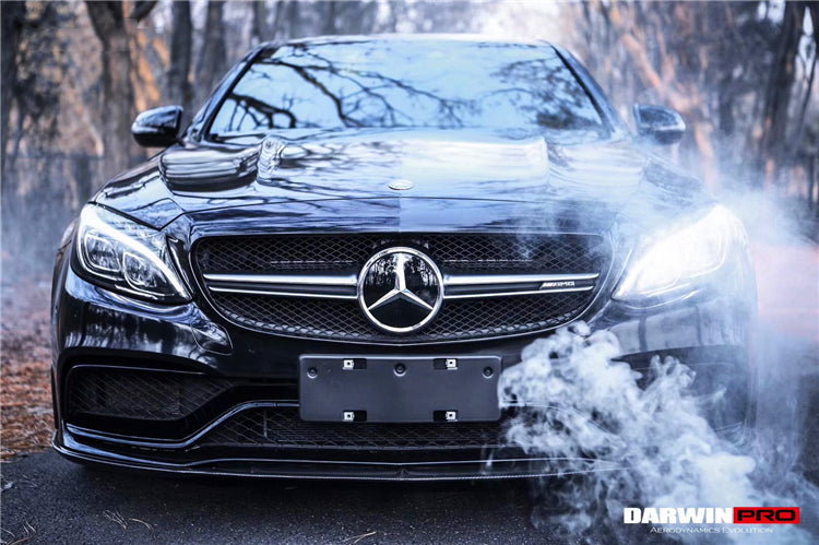 2015-2021 Mercedes Benz W205 C63/S AMG Sedan BKSS Style Carbon Fiber Front Lip - DarwinPRO Aerodynamics