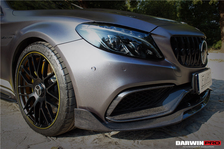 2015-2021 Mercedes Benz W205 C63/S AMG Carbon Fiber Front Canards - DarwinPRO Aerodynamics
