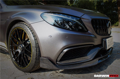 2015-2021 Mercedes Benz W205 C63/S AMG Carbon Fiber Front Canards - DarwinPRO Aerodynamics