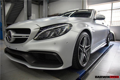 2015-2021 Mercedes Benz W205 C63/S AMG Carbon Fiber Front Bumper Trim Set (4pcs) - DarwinPRO Aerodynamics