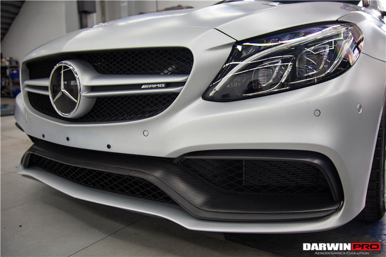 2015-2021 Mercedes Benz W205 C63/S AMG Carbon Fiber Front Bumper Trim Set (4pcs) - DarwinPRO Aerodynamics
