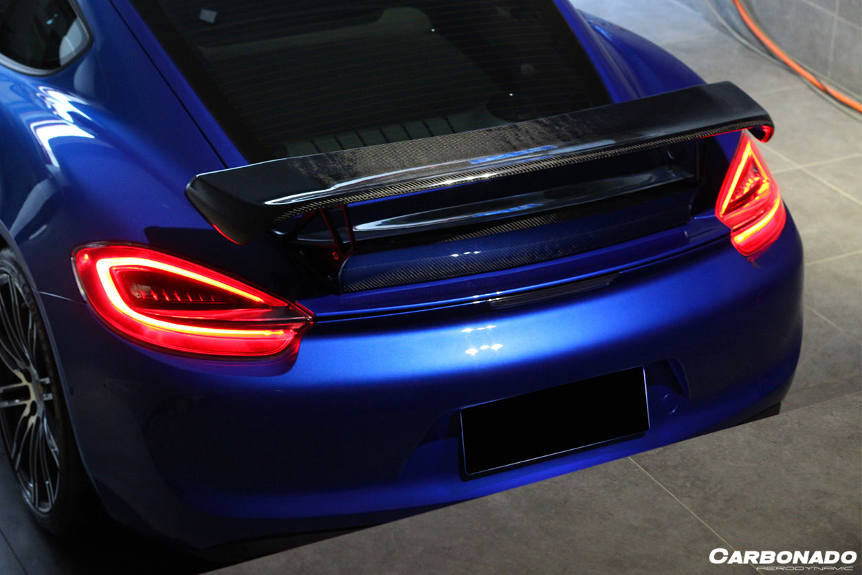2012-2016 Porsche 981 Cayman TA Style Style Carbon Fiber Trunk Spoiler - Carbonado