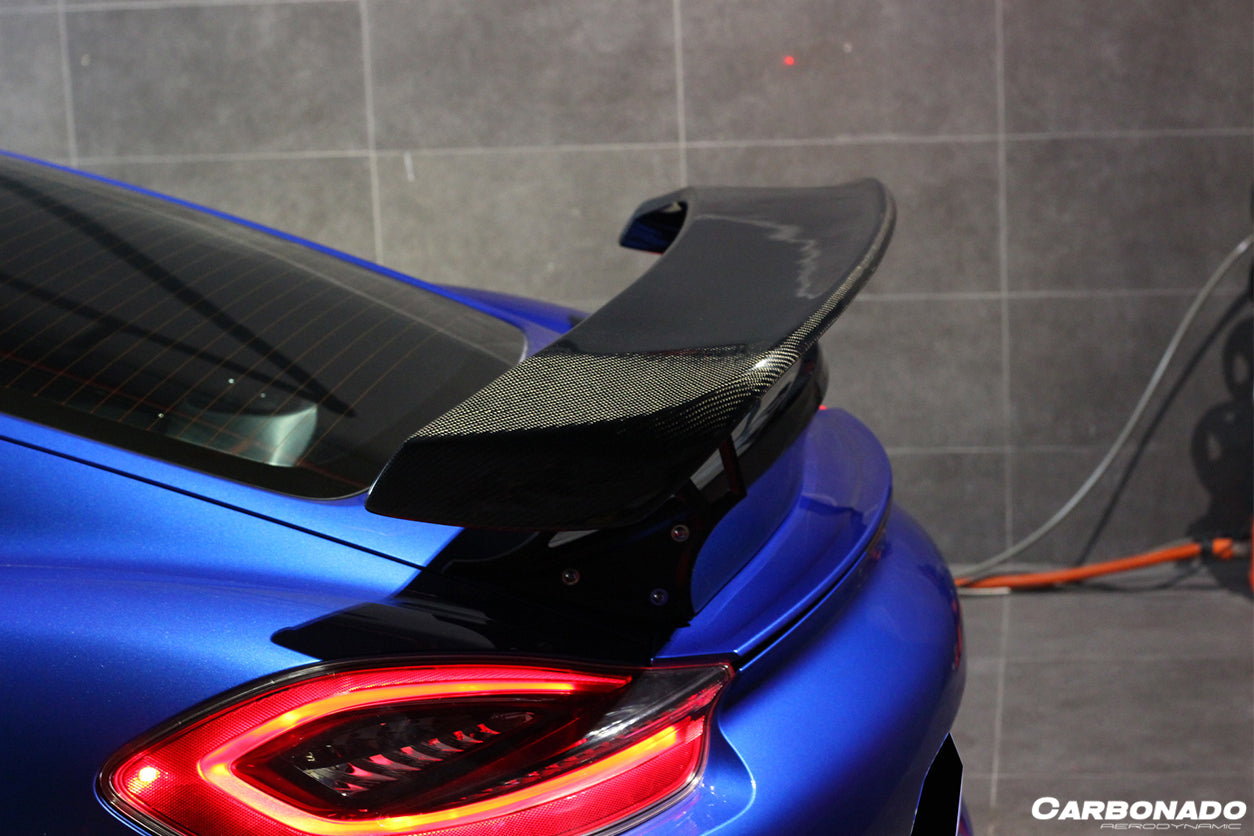 2012-2016 Porsche 981 Cayman TA Style Style Carbon Fiber Trunk Spoiler - Carbonado