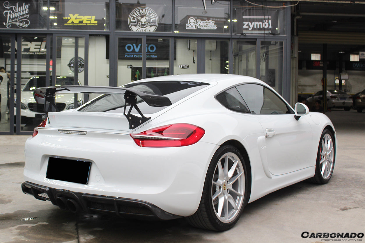 2012-2016 Porsche 981 Cayman TA Style Style Carbon Fiber Trunk Spoiler - Carbonado