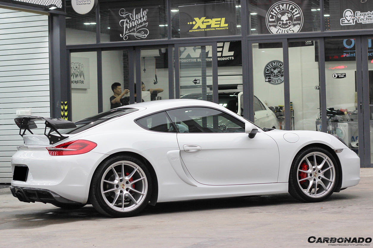 2012-2016 Porsche 981 Cayman TA Style Style Carbon Fiber Trunk Spoiler - Carbonado