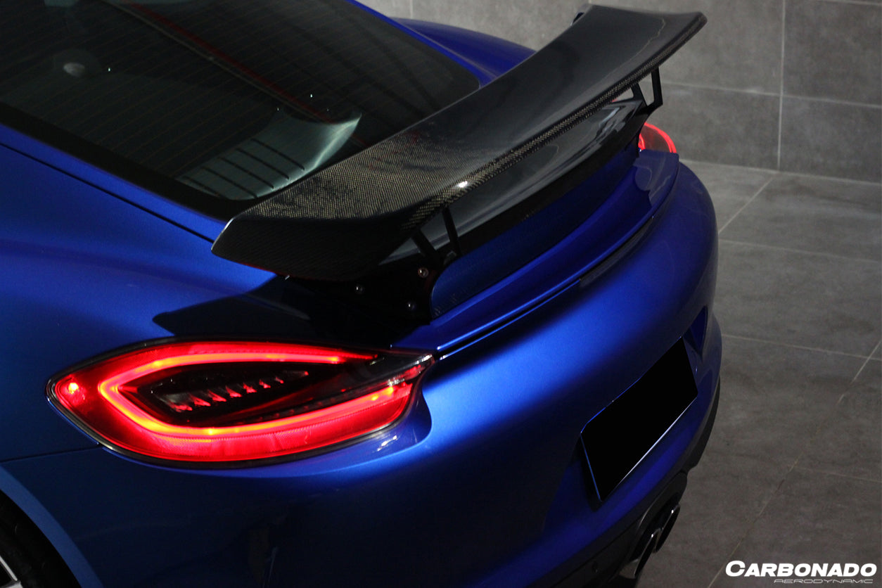 2012-2016 Porsche 981 Cayman TA Style Style Carbon Fiber Trunk Spoiler - Carbonado