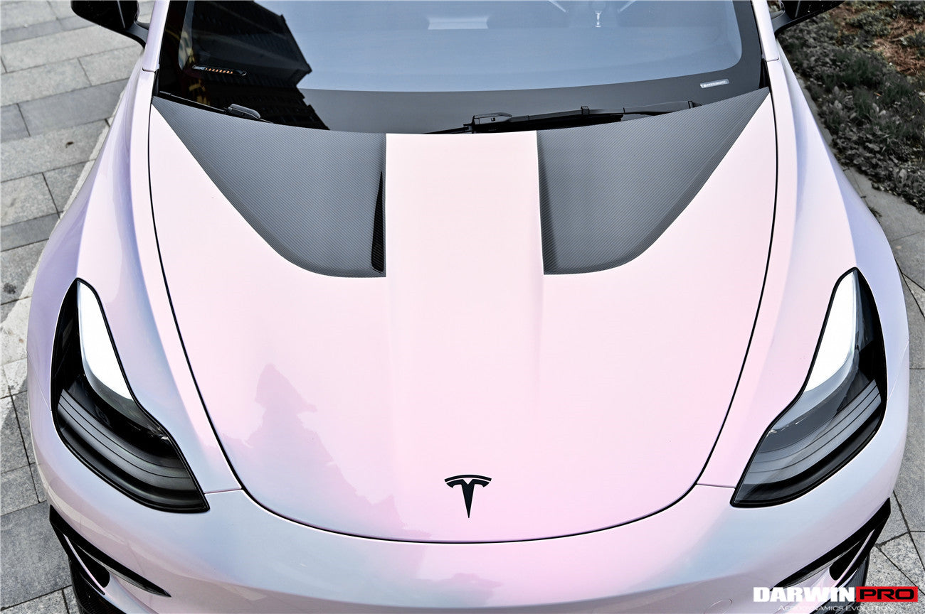 2017-2023 Tesla Model 3 IMP Performance Carbon Fiber Hood - DarwinPRO Aerodynamics