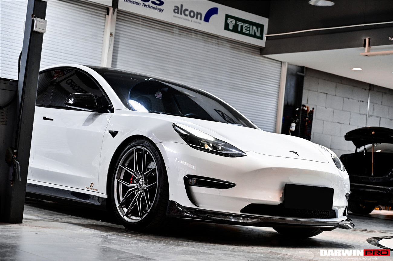 2017-2023 Tesla Model 3 IMP Performance Carbon Fiber Front Lip - DarwinPRO Aerodynamics