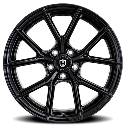 Curva Concepts CFF70 BLK 18x9.5 +35 5x114.3mm 73.1mm Gloss Black
