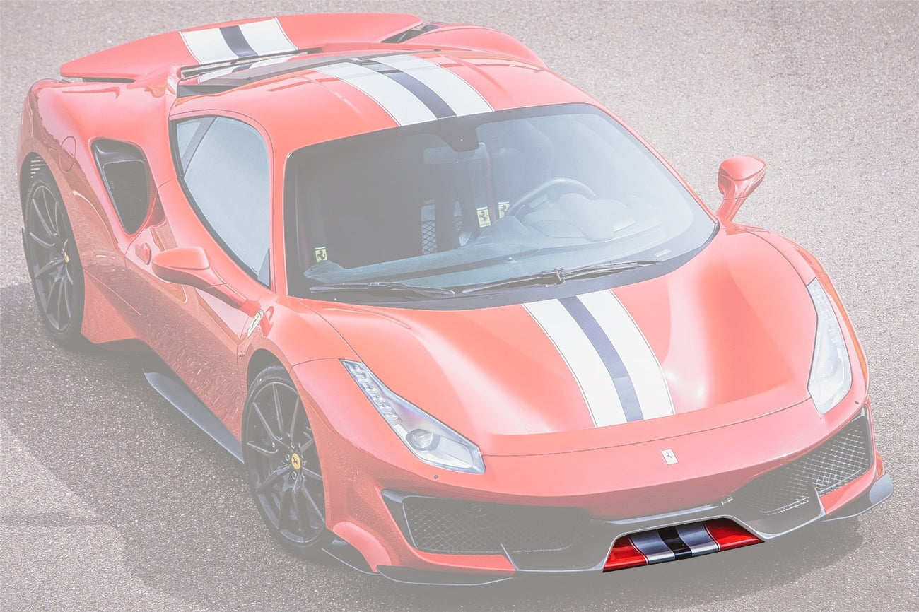 2018-2022 Ferrari 488 Pista Carbon Fiber Front Bumper Low Center Chin Splitter - DarwinPRO Aerodynamics