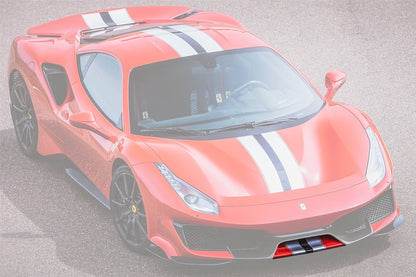 2018-2022 Ferrari 488 Pista Carbon Fiber Front Bumper Low Center Chin Splitter - DarwinPRO Aerodynamics