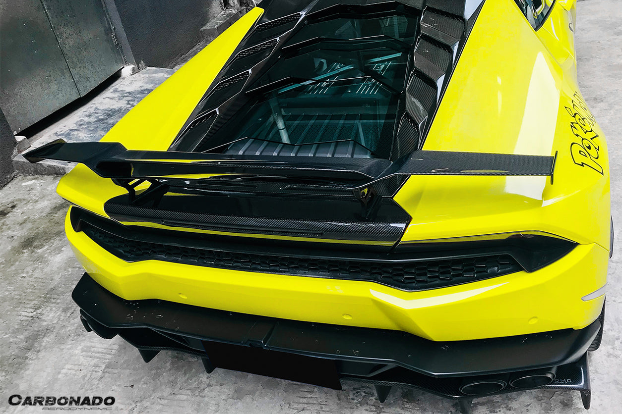 2015-2020 Lamborghini Huracan LP610/LP580 MD Style Carbon Fiber Trunk Spoiler w/ Base - Carbonado