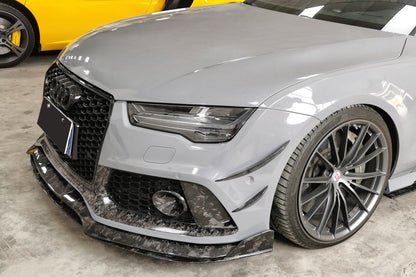 2016-2019 Audi RS7 MAN Style Dry Carbon Fiber Trunk Front Bumper Vent Caps