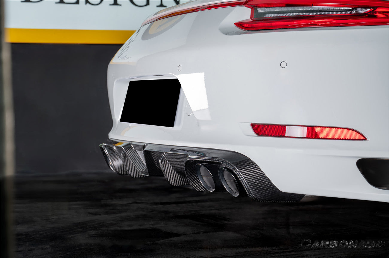 2017-2019 Porsche 911 991.2 Carrera KA Style Dry Carbon Fiber Rear Lip Diffuser