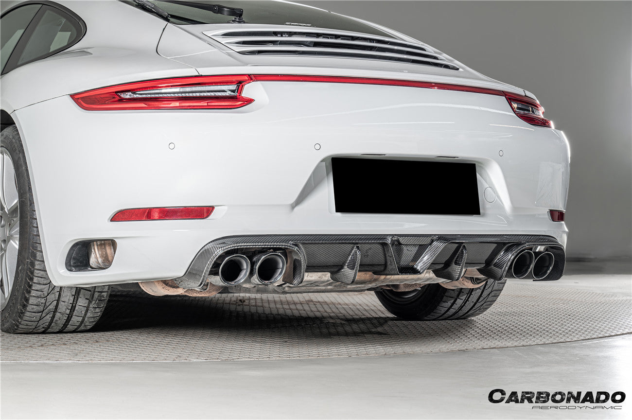2017-2019 Porsche 911 991.2 Carrera KA Style Dry Carbon Fiber Rear Lip Diffuser
